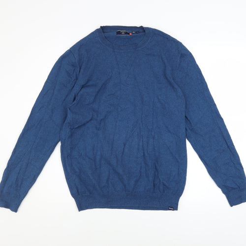 Superdry Men's Blue Cotton Cashmere Crew Neck Jumper L