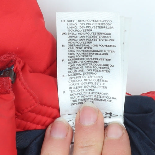 Adidas Unisex Baby Red Hooded Puffer Jacket 9-12 Months Winter Coat