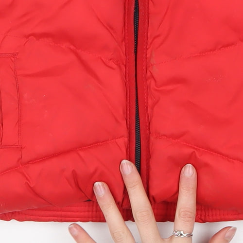Adidas Unisex Baby Red Hooded Puffer Jacket 9-12 Months Winter Coat