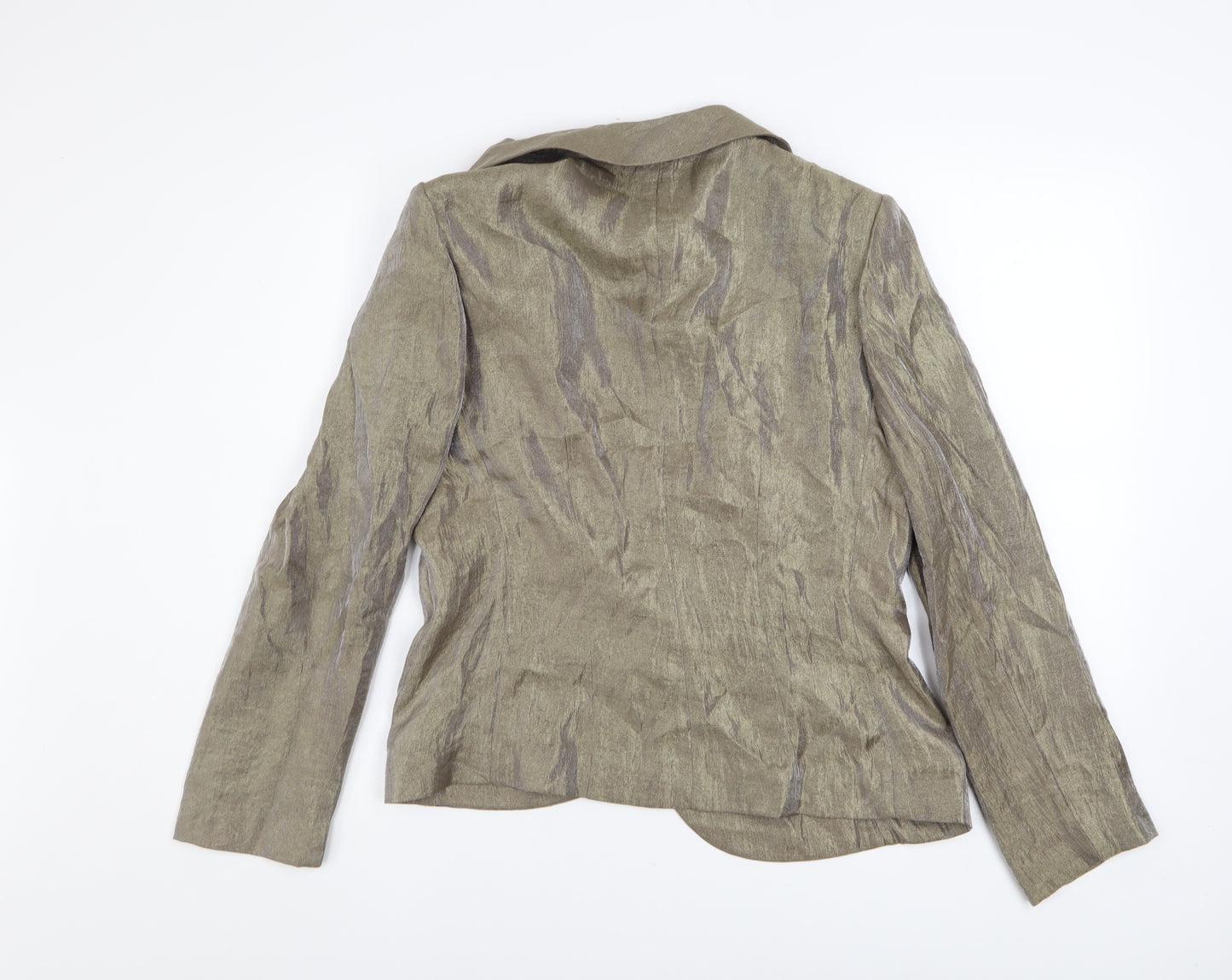 Gina Bacconi Women Brown Size 14 Classic Blazer with Floral Detail