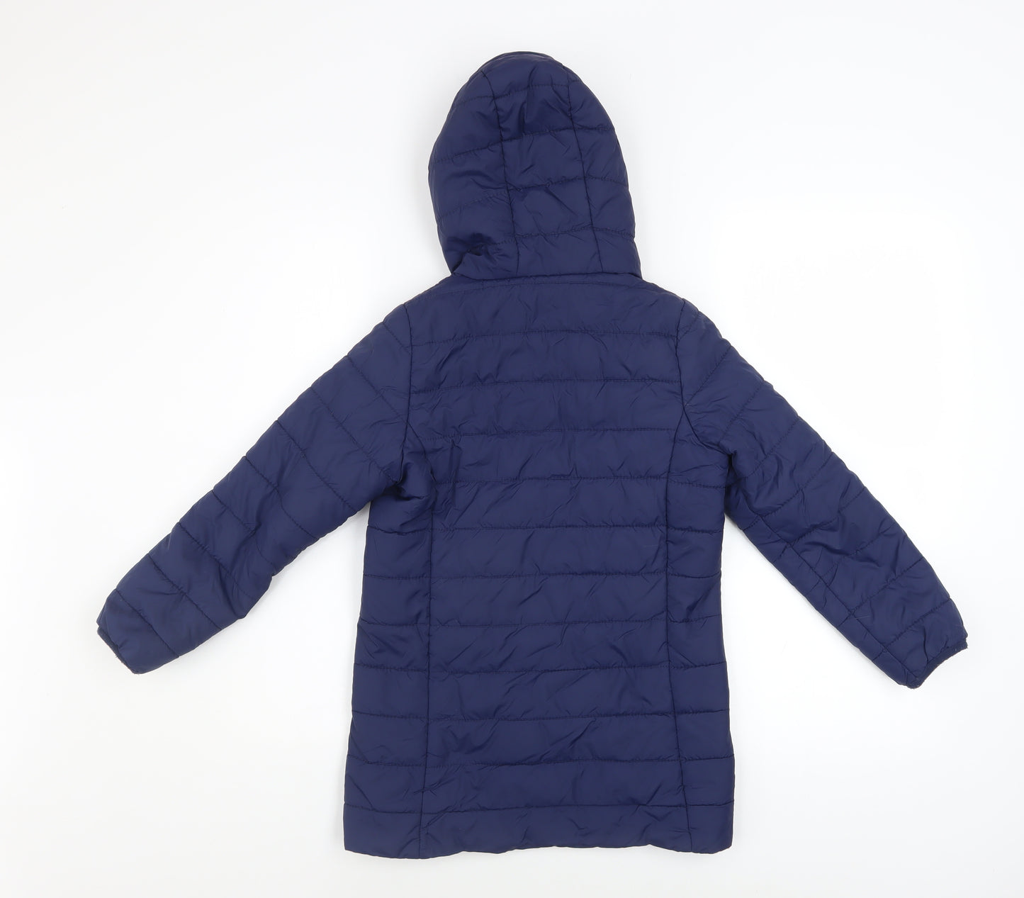 Peter Storm Girls Blue Hooded Puffer Jacket 7-8 Years Quilted Winter Coat