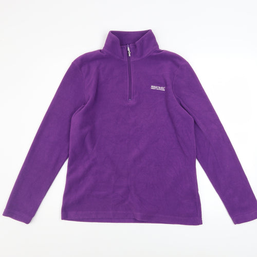 Regatta Women's Purple Fleece Pullover Sweatshirt UK 10 1/4 Zip Outdoor