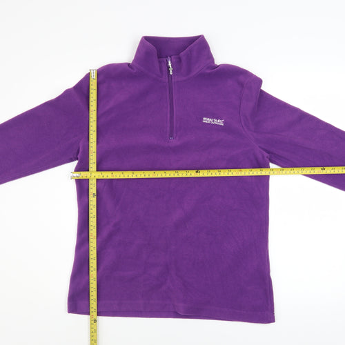Regatta Women's Purple Fleece Pullover Sweatshirt UK 10 1/4 Zip Outdoor