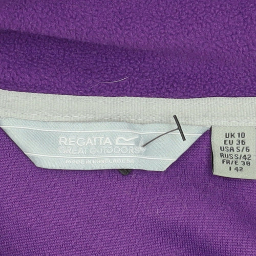 Regatta Women's Purple Fleece Pullover Sweatshirt UK 10 1/4 Zip Outdoor