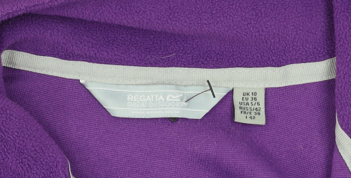 Regatta Women's Purple Fleece Pullover Sweatshirt UK 10 1/4 Zip Outdoor