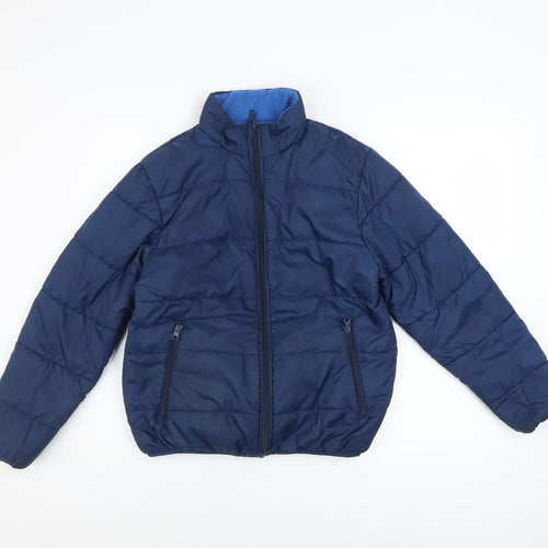 Lindex Boys Blue 11-12 Years Puffer Jacket Water Repellent Polyester