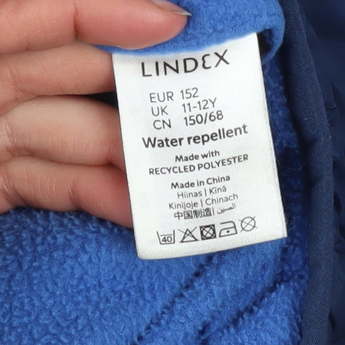 Lindex Boys Blue 11-12 Years Puffer Jacket Water Repellent Polyester