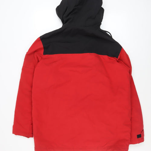 H&M L.O.G.G Men’s Red Black Hooded Parka Jacket Size M