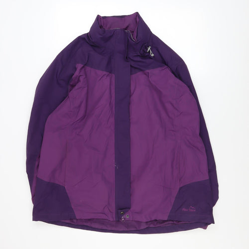 Peter Storm Womens Purple Waterproof Mid-Length Rain Jacket Size 18