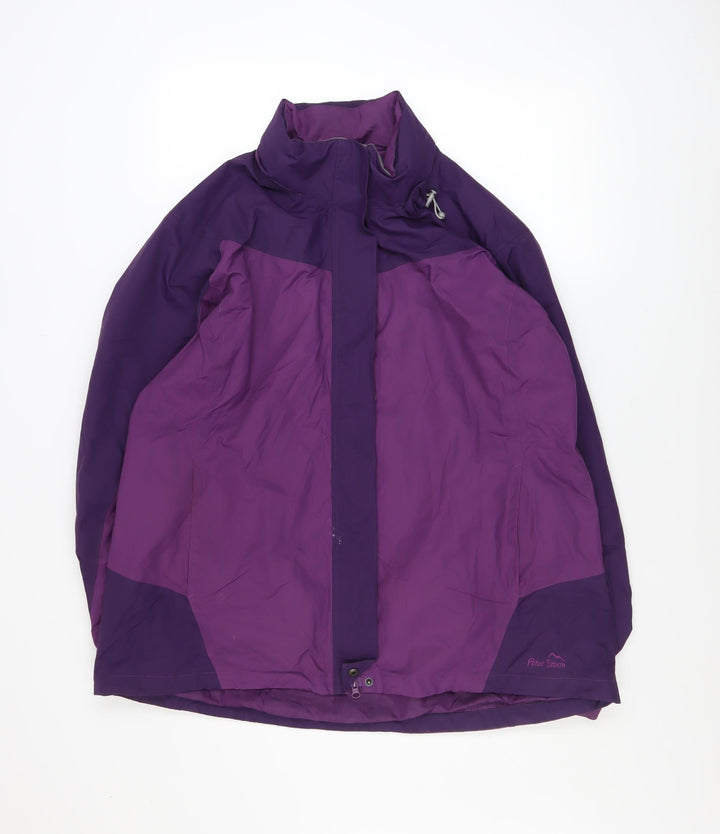 Peter Storm Womens Purple Waterproof Mid-Length Rain Jacket Size 18