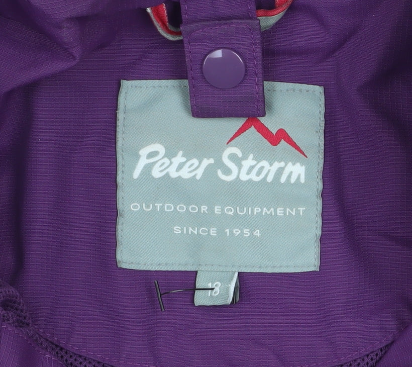 Peter Storm Womens Purple Waterproof Mid-Length Rain Jacket Size 18