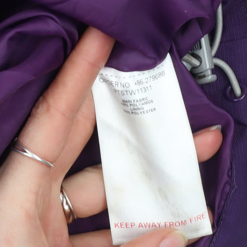 Peter Storm Womens Purple Waterproof Mid-Length Rain Jacket Size 18