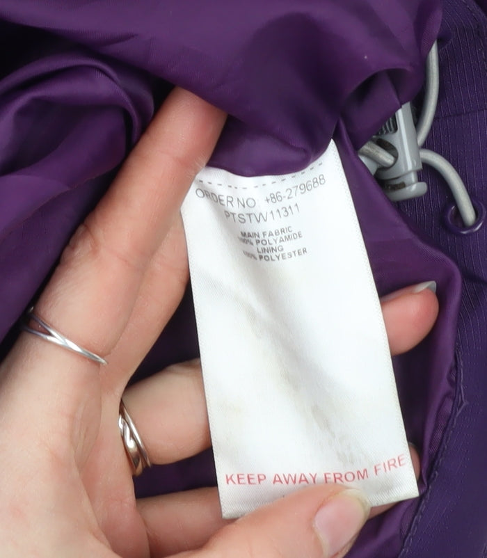 Peter Storm Womens Purple Waterproof Mid-Length Rain Jacket Size 18