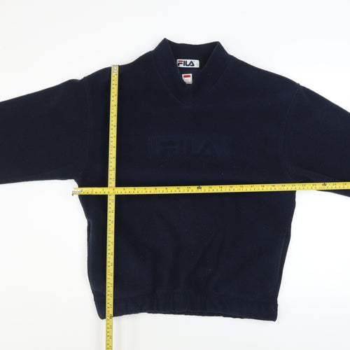 Fila Men's Blue Fleece Pullover Sweatshirt L Vintage Sportswear