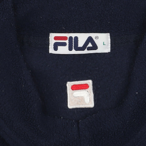 Fila Men's Blue Fleece Pullover Sweatshirt L Vintage Sportswear