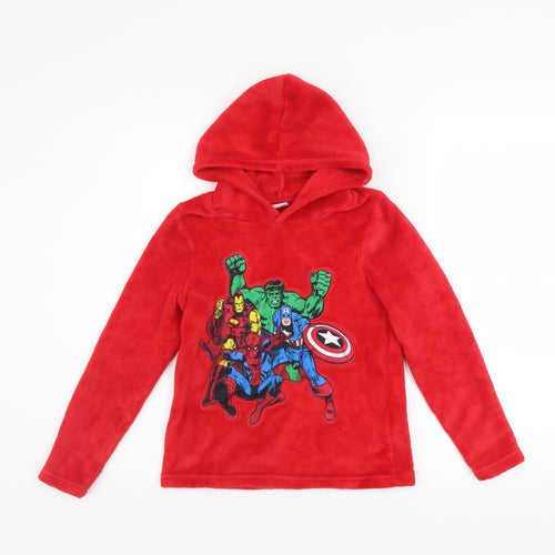 Marvel Comics Boys Red Fleece Superhero Pullover Hoodie 9 Years