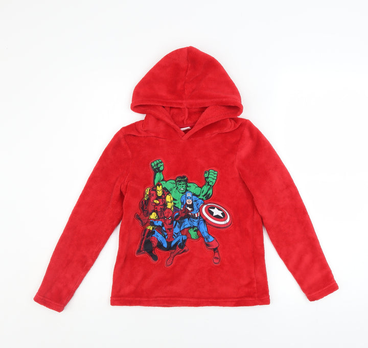 Marvel Comics Boys Red Fleece Superhero Pullover Hoodie 9 Years