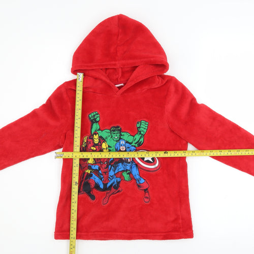 Marvel Comics Boys Red Fleece Superhero Pullover Hoodie 9 Years
