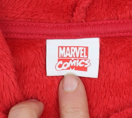 Marvel Comics Boys Red Fleece Superhero Pullover Hoodie 9 Years