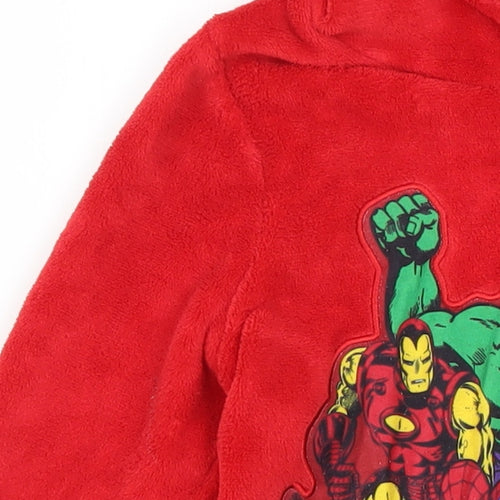 Marvel Comics Boys Red Fleece Superhero Pullover Hoodie 9 Years