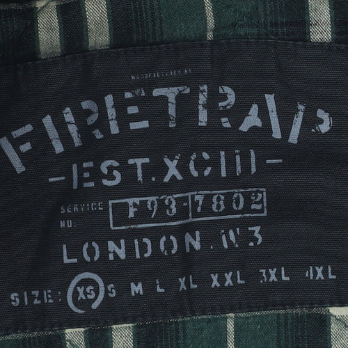 Firetrap Mens Black Military Jacket XS Cotton Mid-Length Casual Coat
