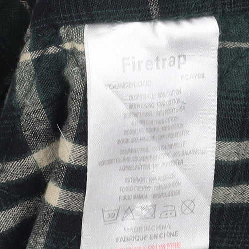 Firetrap Mens Black Military Jacket XS Cotton Mid-Length Casual Coat