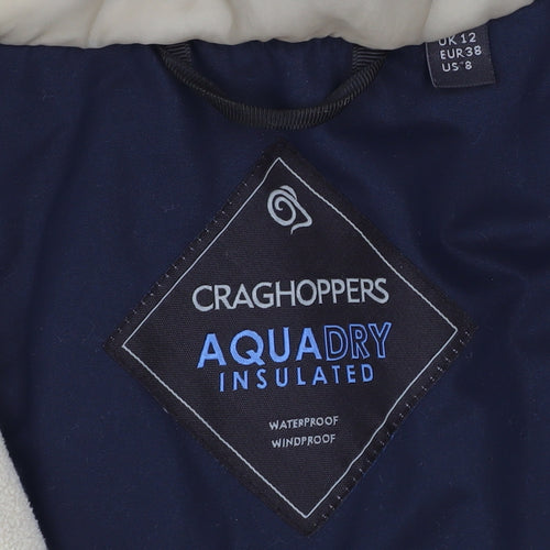 Craghoppers Womens Blue Waterproof Insulated Parka Coat Size 12