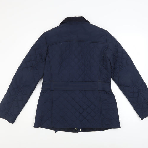 Marks and Spencer Women’s Blue Quilted Belted Jacket UK 12