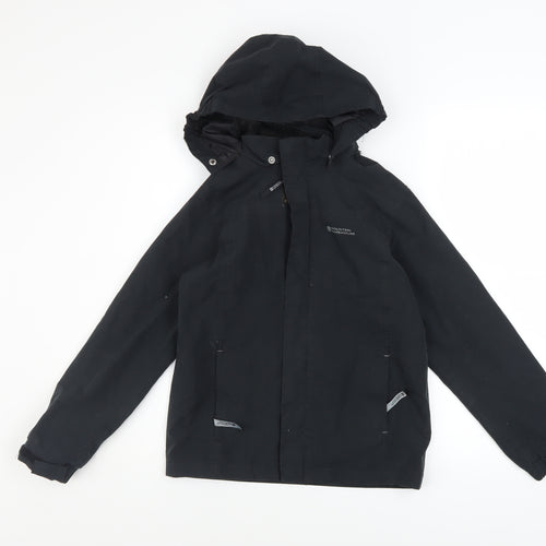 Mountain Warehouse Boys Black Waterproof Hooded Rain Coat Jacket 9-10 Years