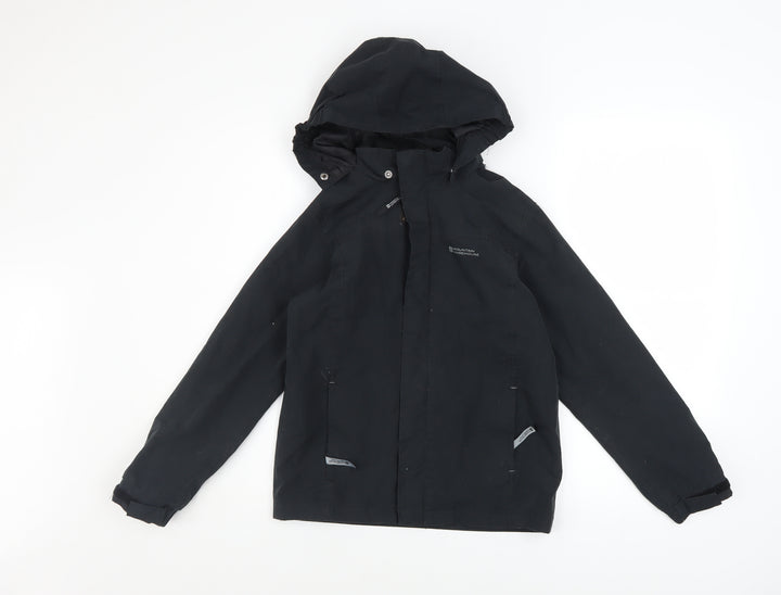 Mountain Warehouse Boys Black Waterproof Hooded Rain Coat Jacket 9-10 Years
