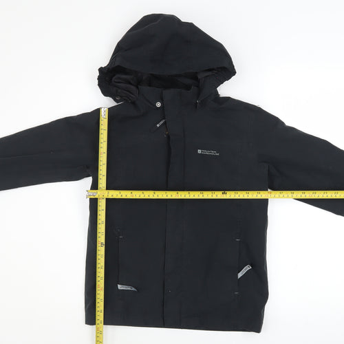 Mountain Warehouse Boys Black Waterproof Hooded Rain Coat Jacket 9-10 Years