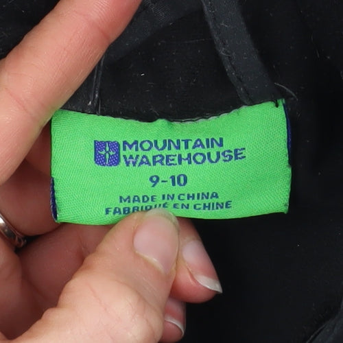 Mountain Warehouse Boys Black Waterproof Hooded Rain Coat Jacket 9-10 Years