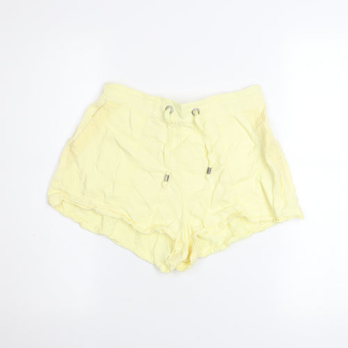 River Island Women’s Yellow Relaxed Lyocell Drawstring Shorts UK 8
