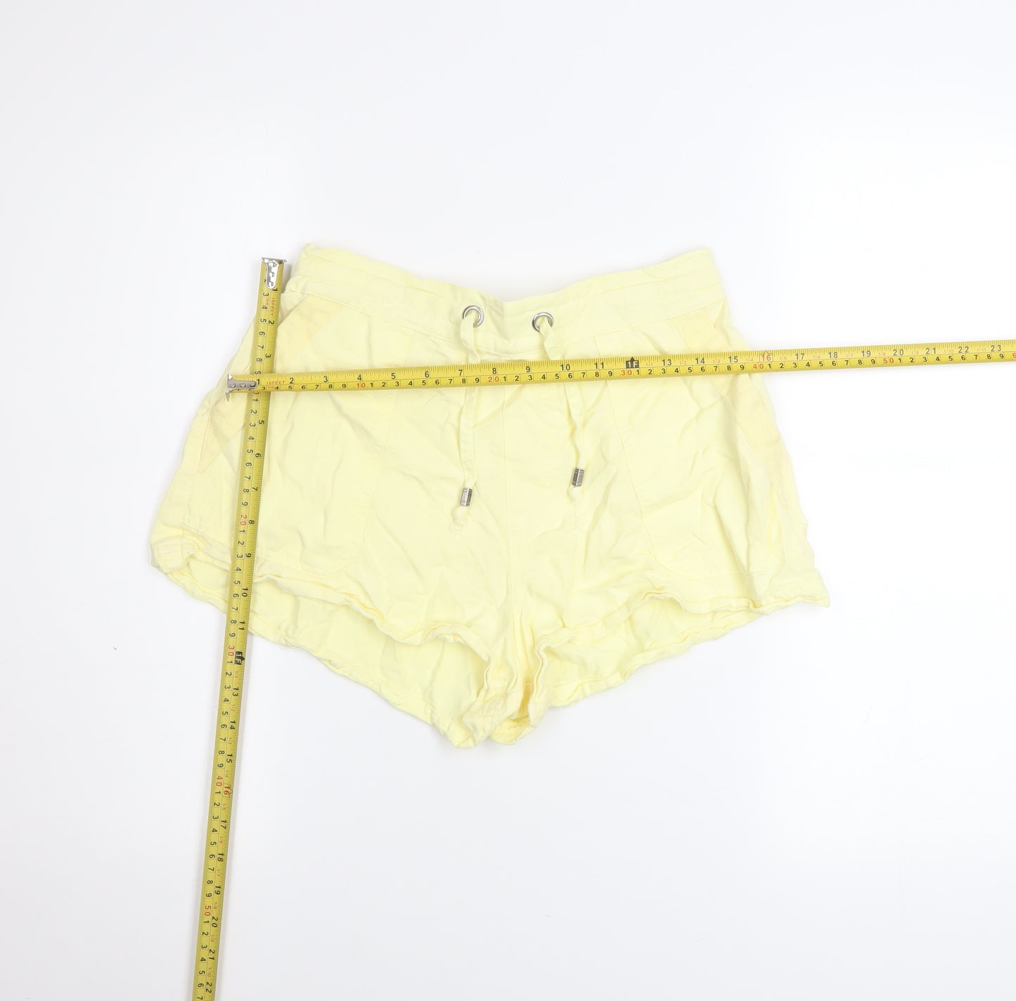 River Island Women’s Yellow Relaxed Lyocell Drawstring Shorts UK 8