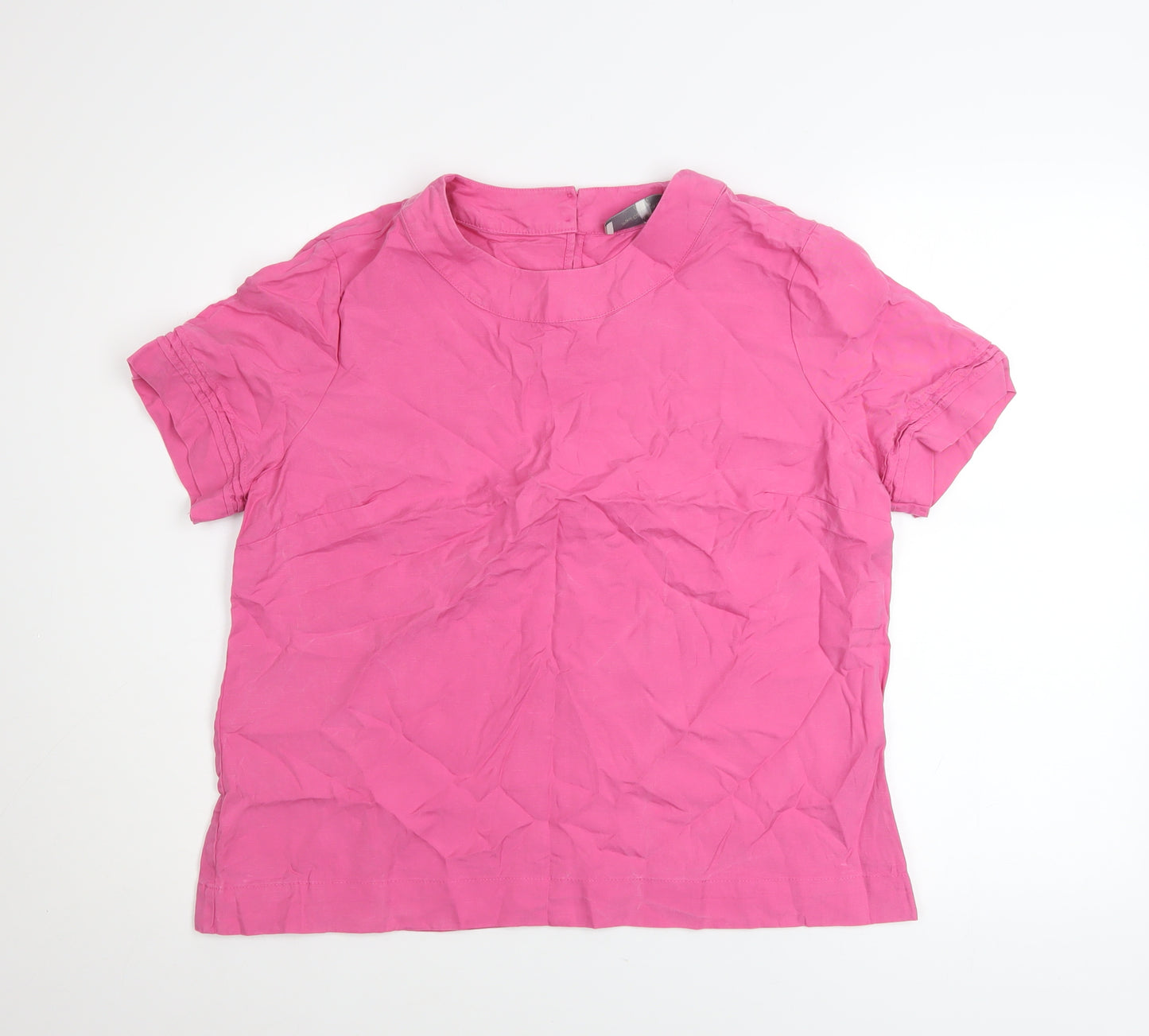 Paul Costelloe Living Studio Pink Short Sleeve Cotton Top Women's Size 14