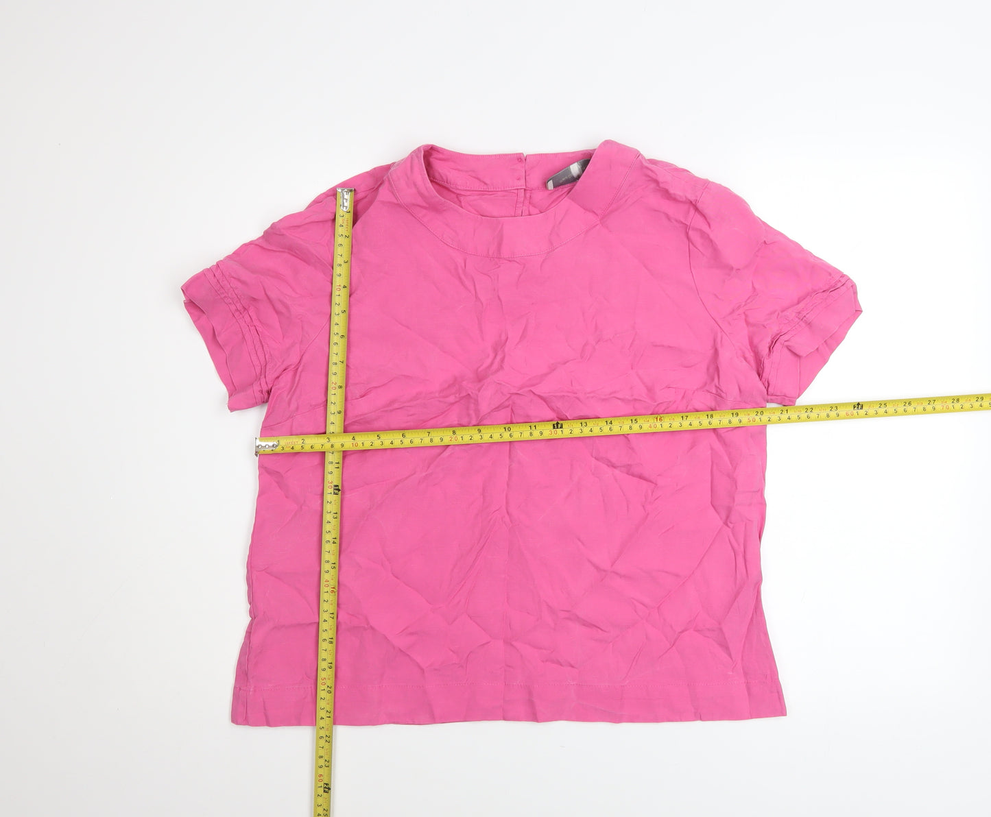 Paul Costelloe Living Studio Pink Short Sleeve Cotton Top Women's Size 14