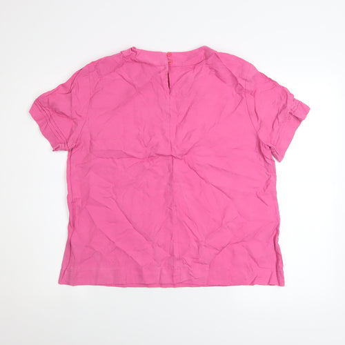 Paul Costelloe Living Studio Pink Short Sleeve Cotton Top Women's Size 14