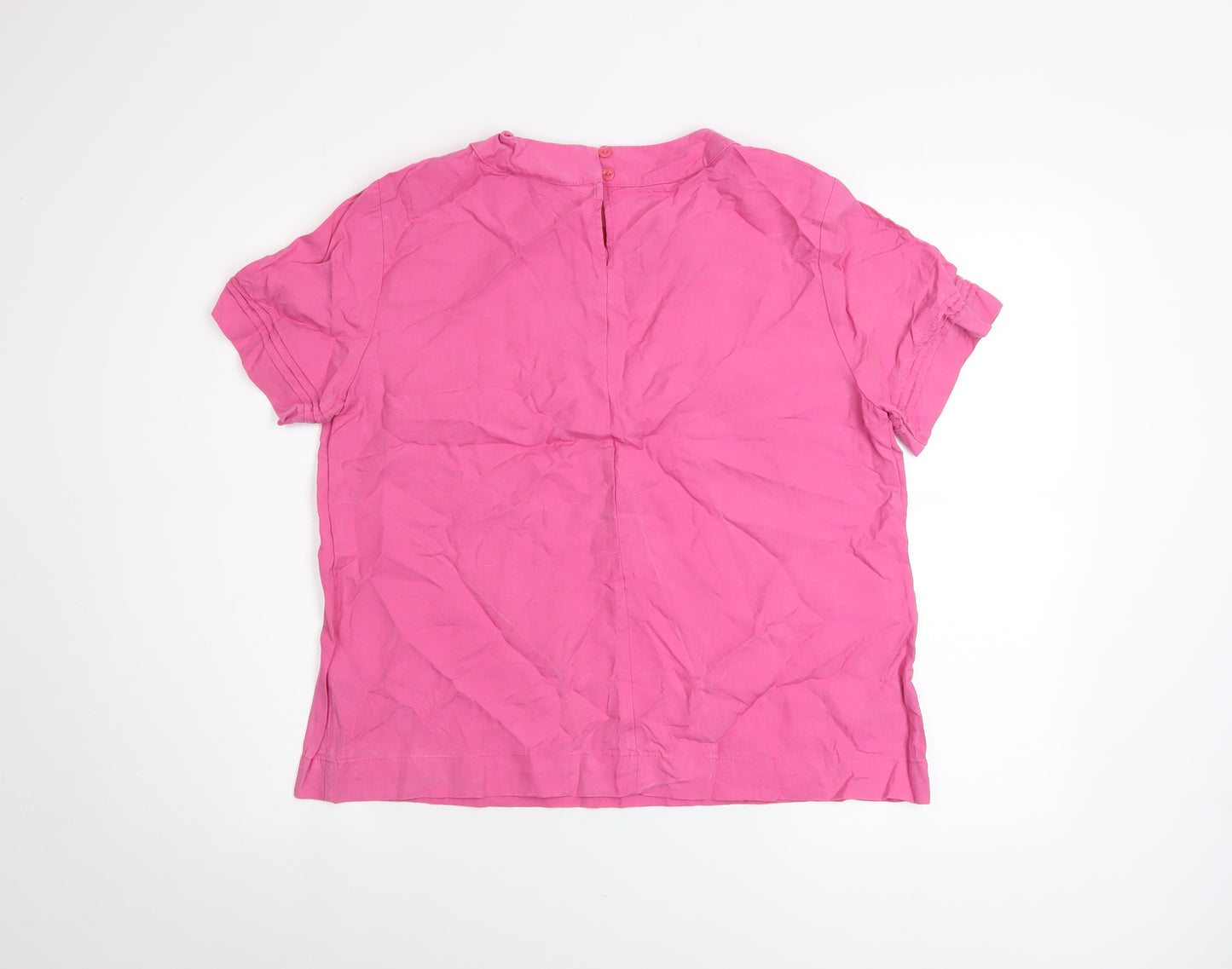 Paul Costelloe Living Studio Pink Short Sleeve Cotton Top Women's Size 14