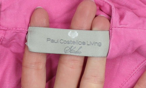 Paul Costelloe Living Studio Pink Short Sleeve Cotton Top Women's Size 14