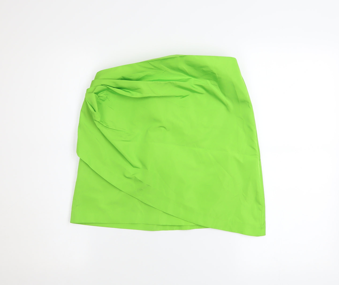 Zara Women Green Wrap Short Skirt Size 12 Polyester