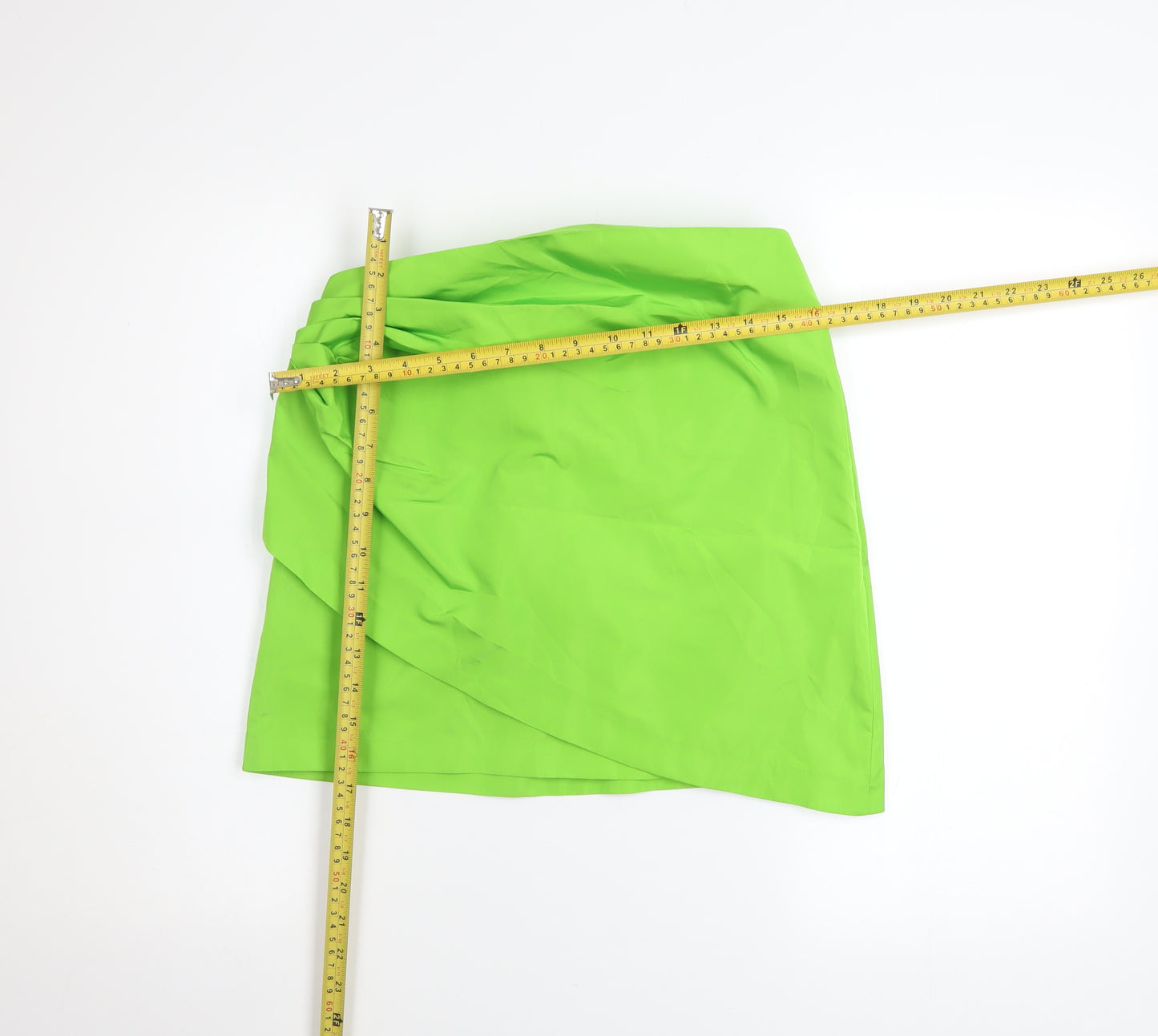 Zara Women Green Wrap Short Skirt Size 12 Polyester