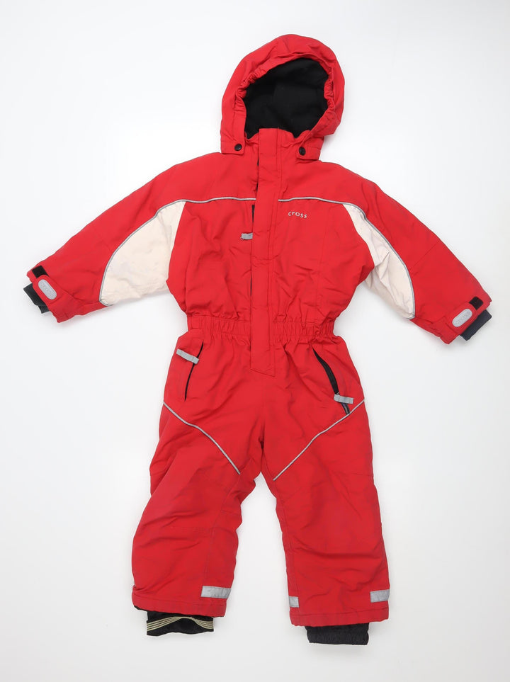 Cross Boys Red Hooded Waterproof Insulated Ski Snowsuit 3 Years