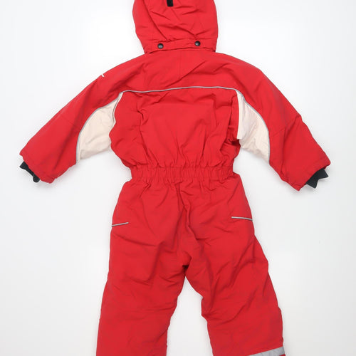 Cross Boys Red Hooded Waterproof Insulated Ski Snowsuit 3 Years