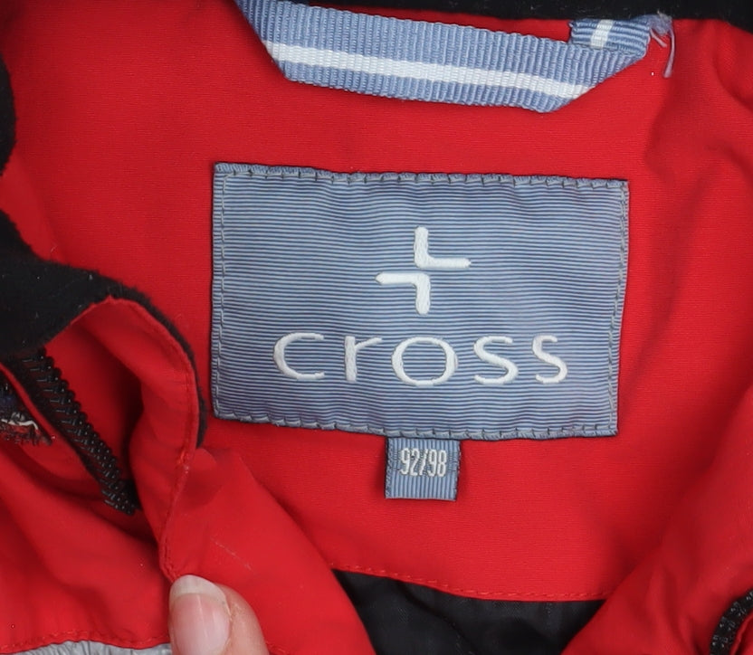 Cross Boys Red Hooded Waterproof Insulated Ski Snowsuit 3 Years