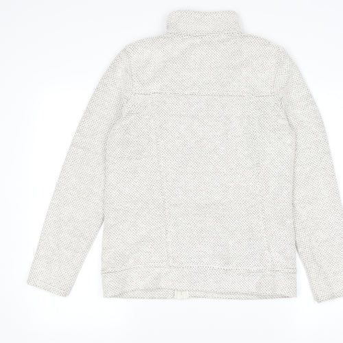 Weird Fish Women's Beige Size 10 Full Zip High Neck Knit Jumper