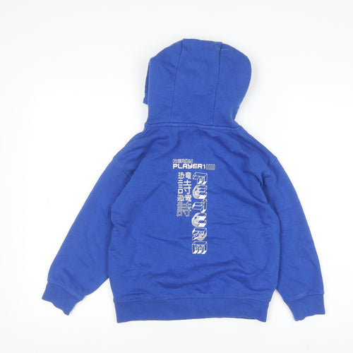 Next Boys Blue Gamer Graphic Pullover Hoodie 7 Years Cotton Blend
