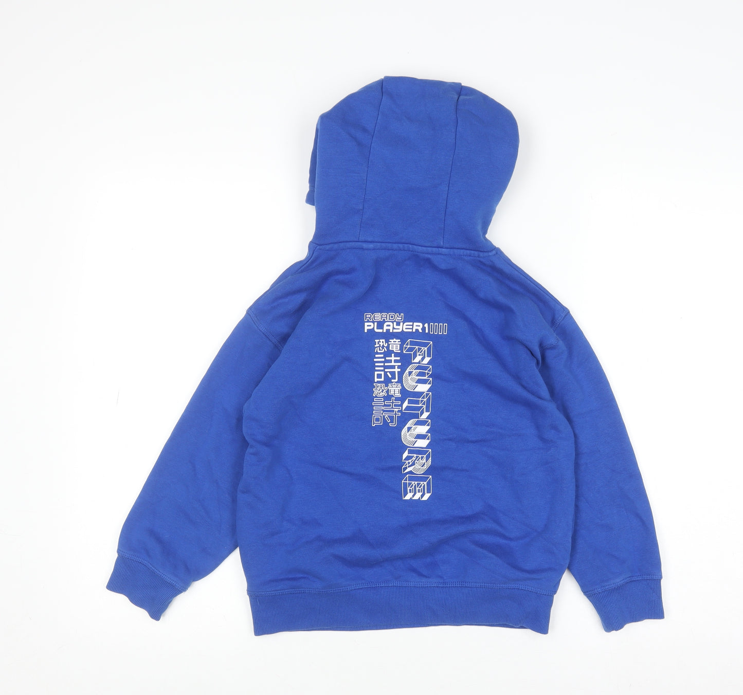 Next Boys Blue Gamer Graphic Pullover Hoodie 7 Years Cotton Blend