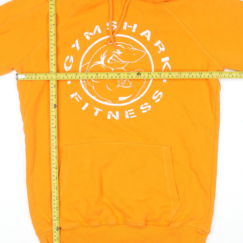 Gymshark Men’s Orange Pullover Hoodie Size S Regular Fit Logo Fitness