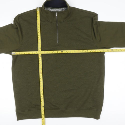 Ted Baker Men's Green 1/4 Zip High Neck Sweatshirt Size L