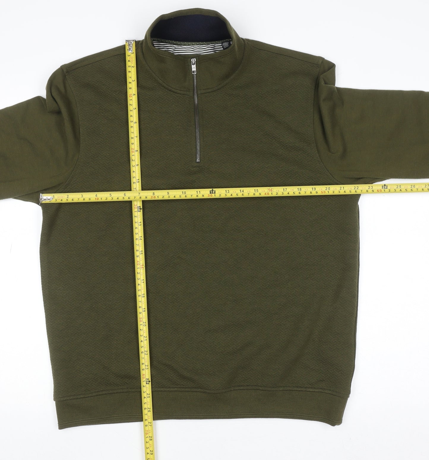 Ted Baker Men's Green 1/4 Zip High Neck Sweatshirt Size L